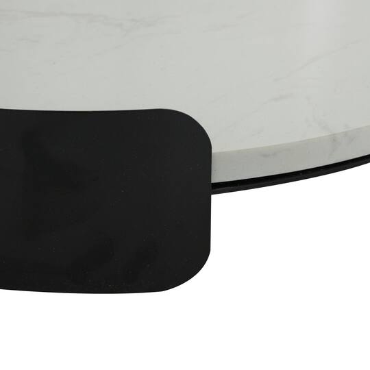 19" White Marble Round Living Room Décor Tray